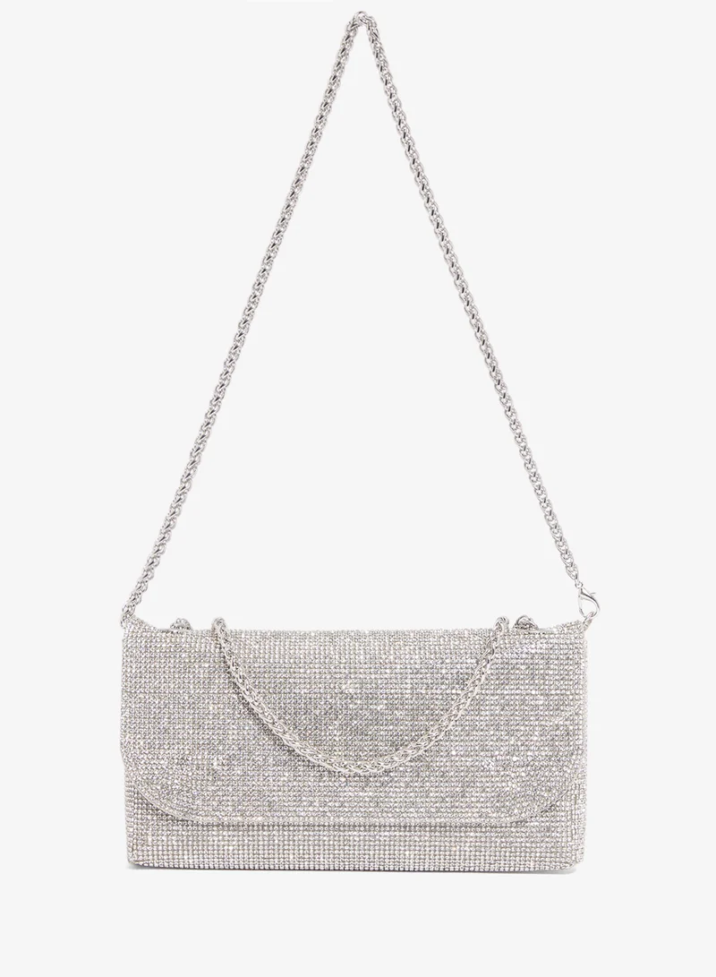خزانة Rhinestone Embellished Detailed Bag With Strap